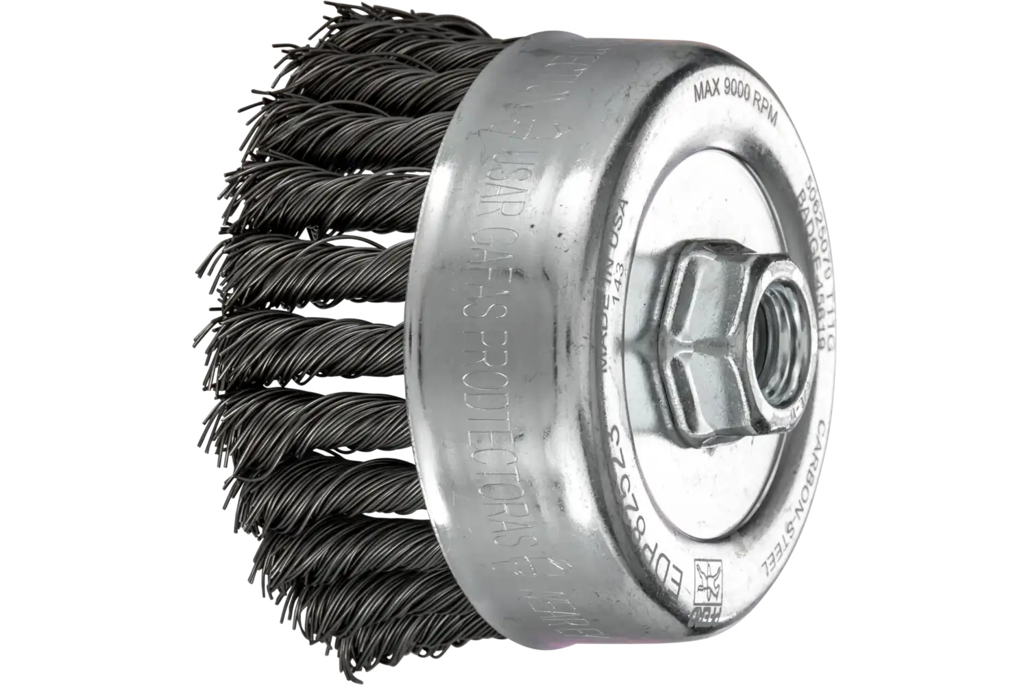 Picture of Pferd Knot Wire Cup Brush Psf 4" Dia. .023 Carbon Steel 5/8-11" Thread Retail